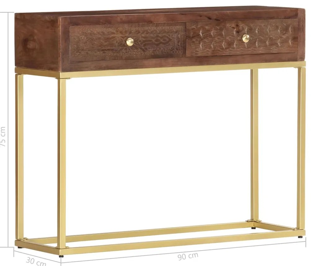 Mesa consola 90x30x75 cm madeira de mangueira maciça