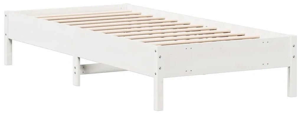 Cama sem colchão 90x200 cm madeira de pinho maciça branco