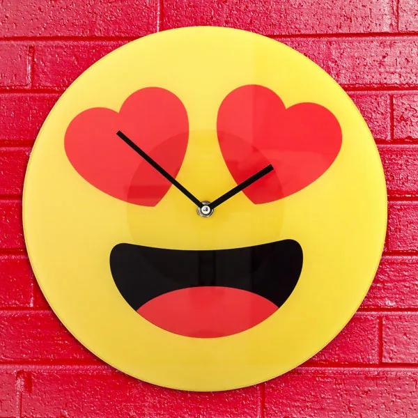 Relógio de Parede Emoticon Corações