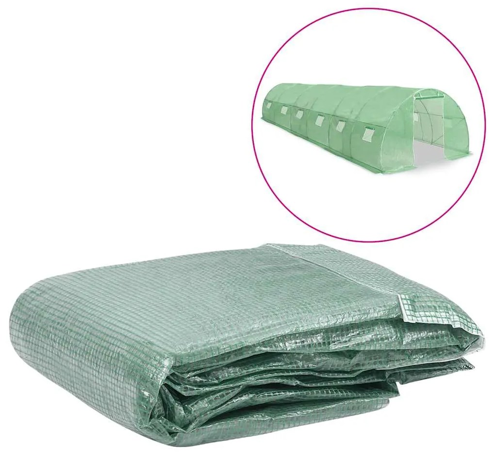 vidaXL Cobertura de substituição p/ estufas 18 m² 300x600x200 cm verde
