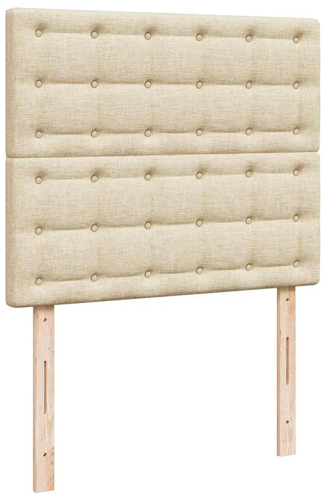 Cama com molas/colchão 120x200 cm tecido cor creme