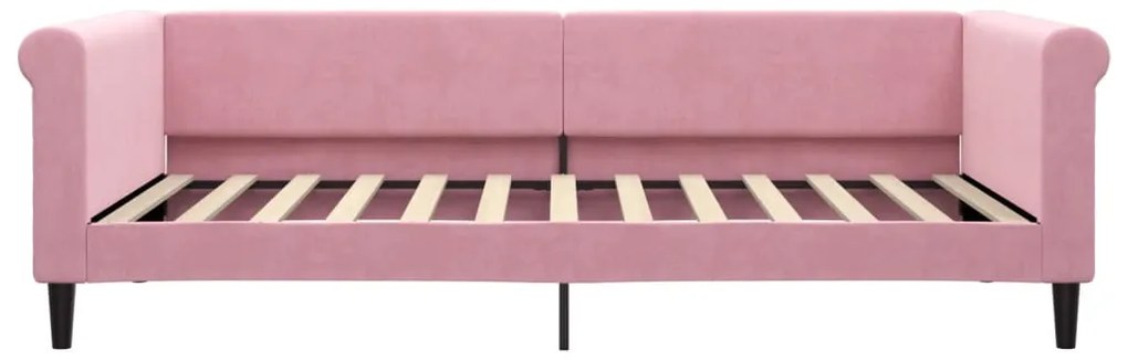 Sofá-cama 100x200 cm veludo rosa