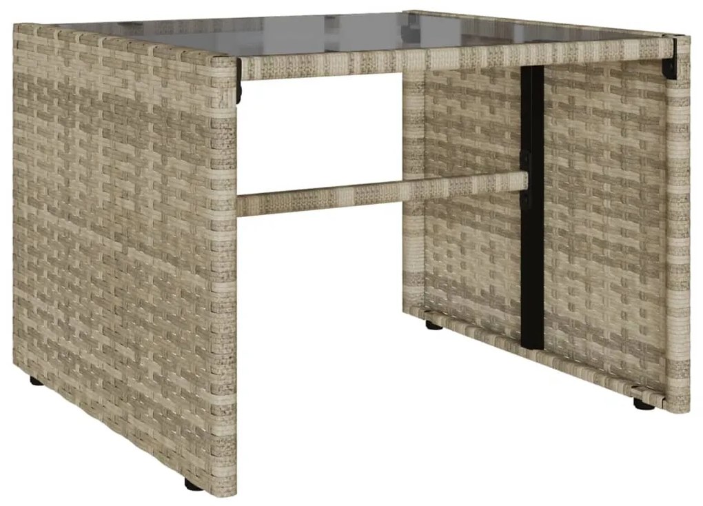 4 pcs conj. sofás jardim c/ almofadões vime PE cinzento-claro