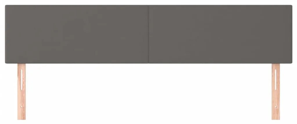 Cabeceira de cama 2 pcs couro artificial 80x5x78/88 cm cinzento