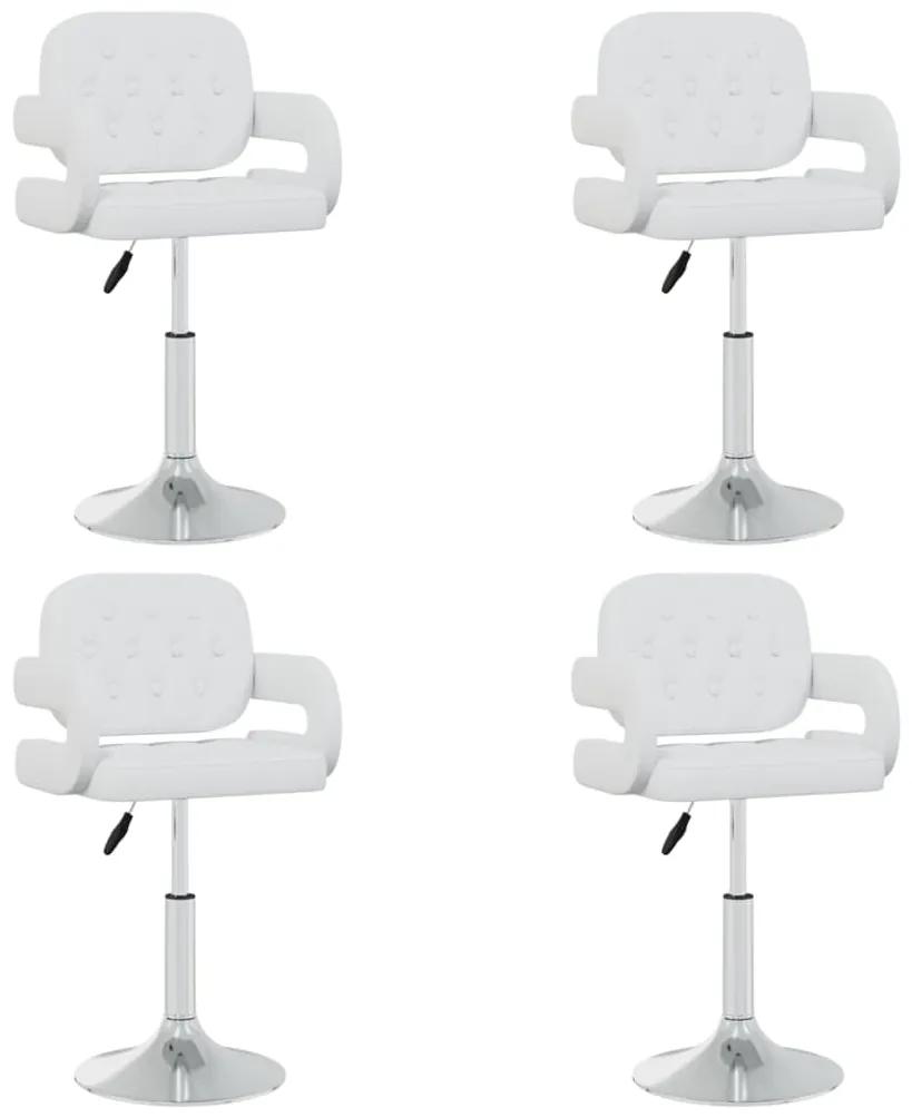Cadeiras de jantar giratórias 4 pcs couro artificial branco