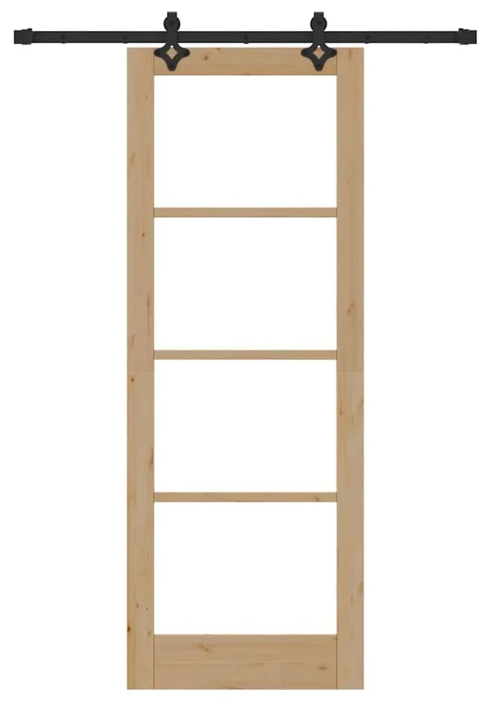 Conjunto de Porta Deslizante vidaXL com Ferragens 78x211 cm Madeira Só