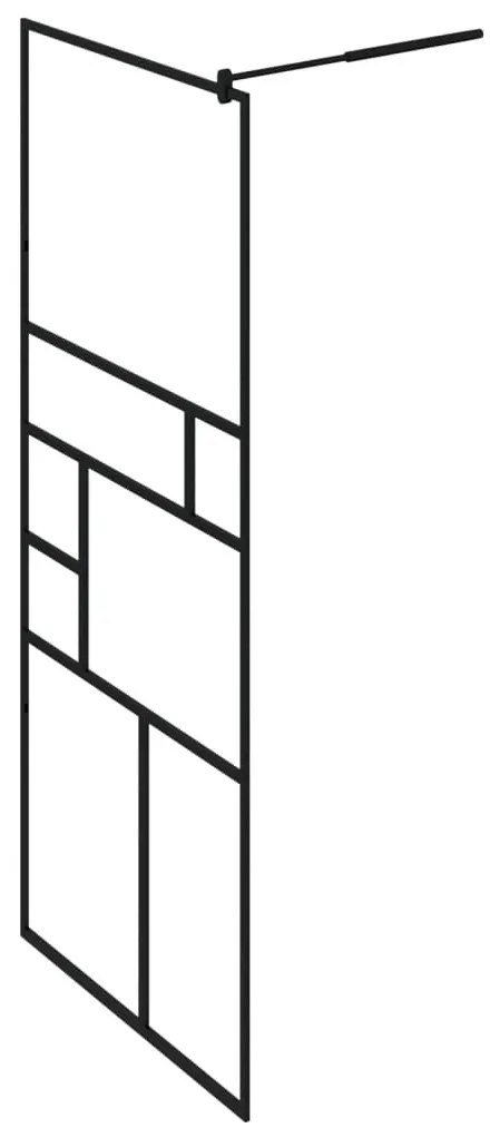 Divisória de chuveiro 80x195 cm vidro transparente ESG preto
