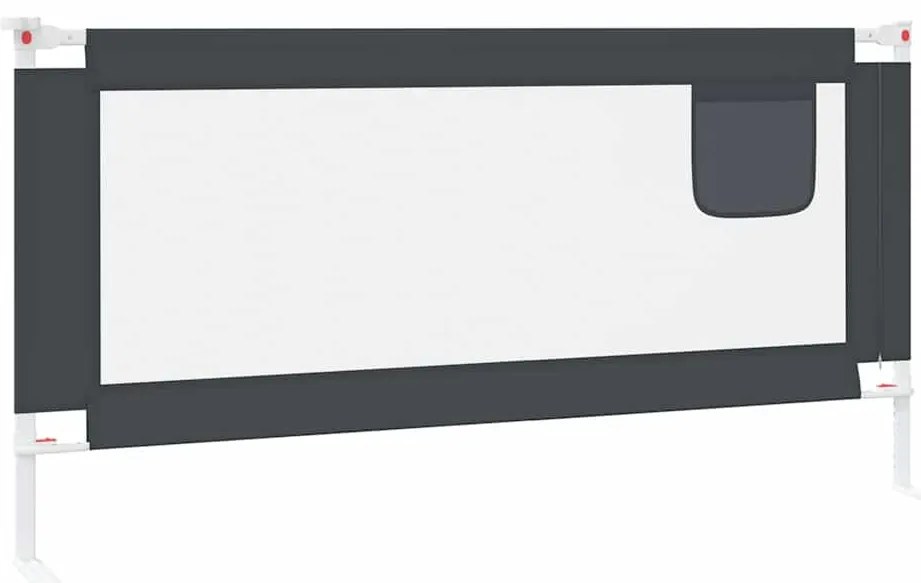 Barra segurança p/ cama infantil tecido 180x25 cm cinza-escuro
