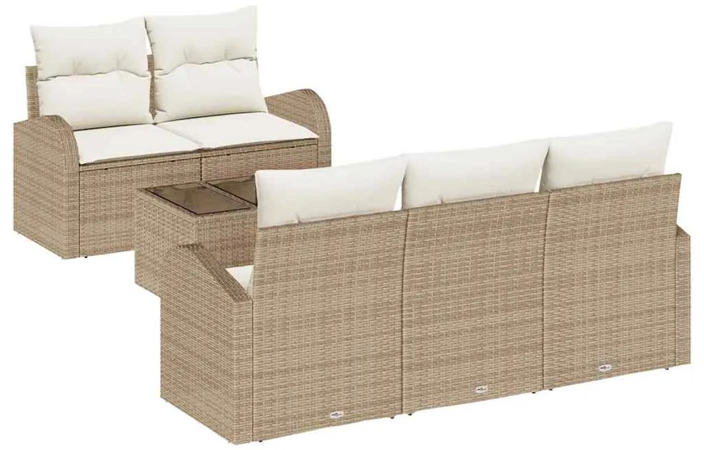 Sofá de Jardim Modular para 6 Pessoas com Almofadas Beijinhas