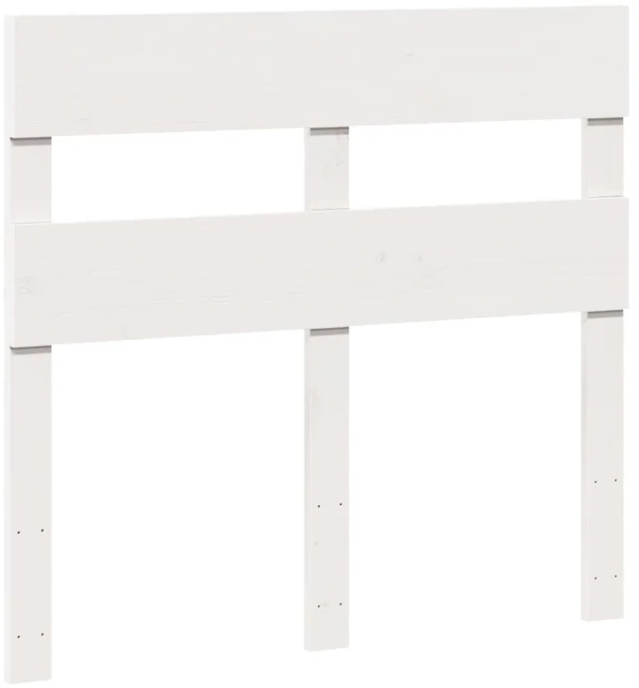 Cama sem colchão 90x200 cm madeira de pinho maciça branco