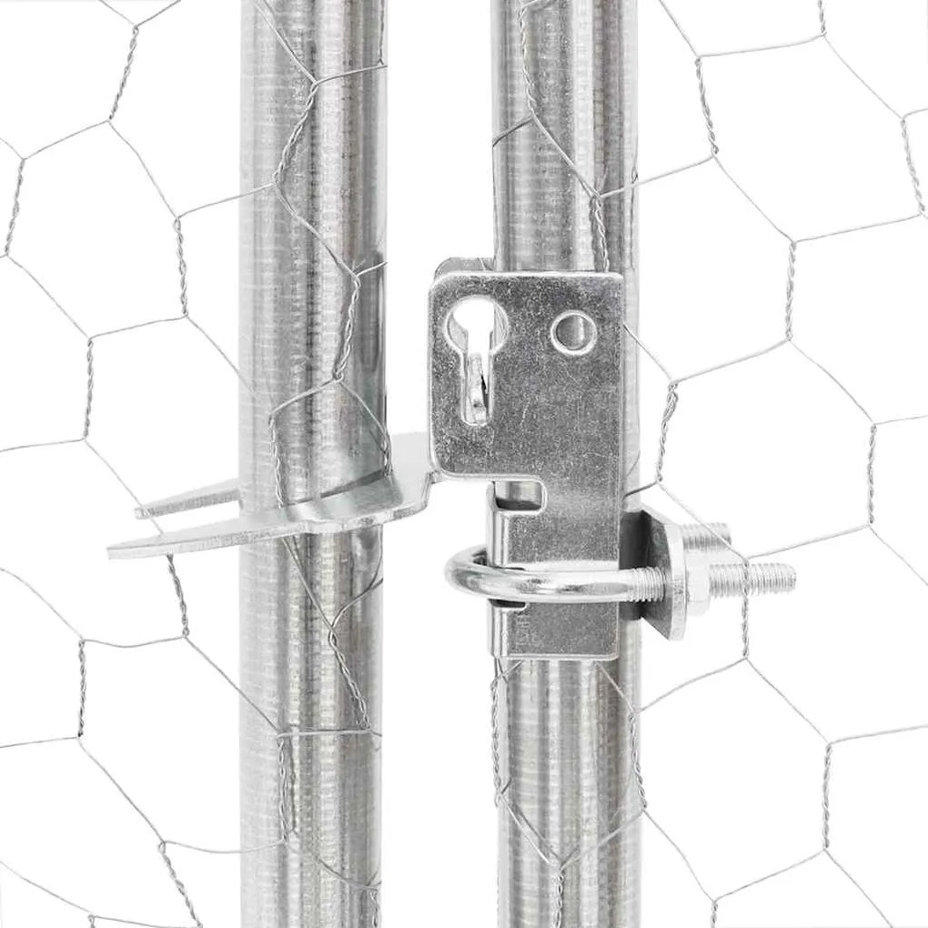 Canil exterior para cães com corredor 6x3x1,9 m aço galvanizado