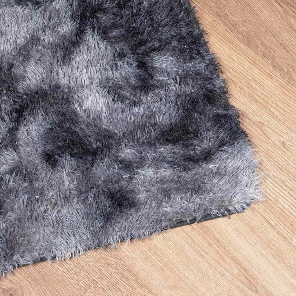Tapete shaggy de pelo alto NAVARRA 160x160 cm cinzento-escuro