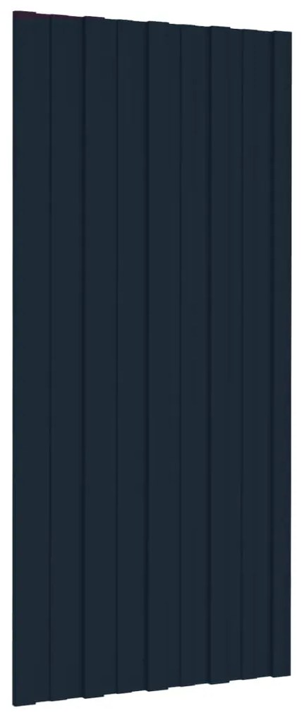 Painéis de telhado 12 pcs 100x45 cm aço galvanizado antracite
