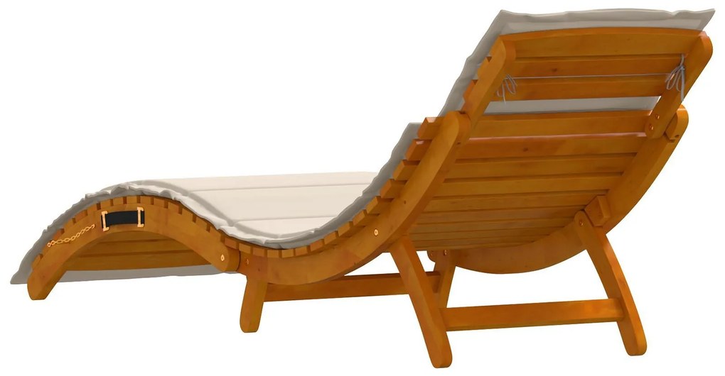 Espreguiçadeiras vidaXL com almofadas 2 pcs Branco Creme em Madeira Só