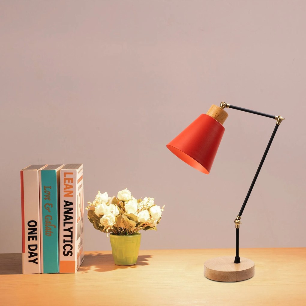 Candeeiro de Mesa Manavgat – Vermelho – 14 cm de Diâmetro, 52 cm de Al