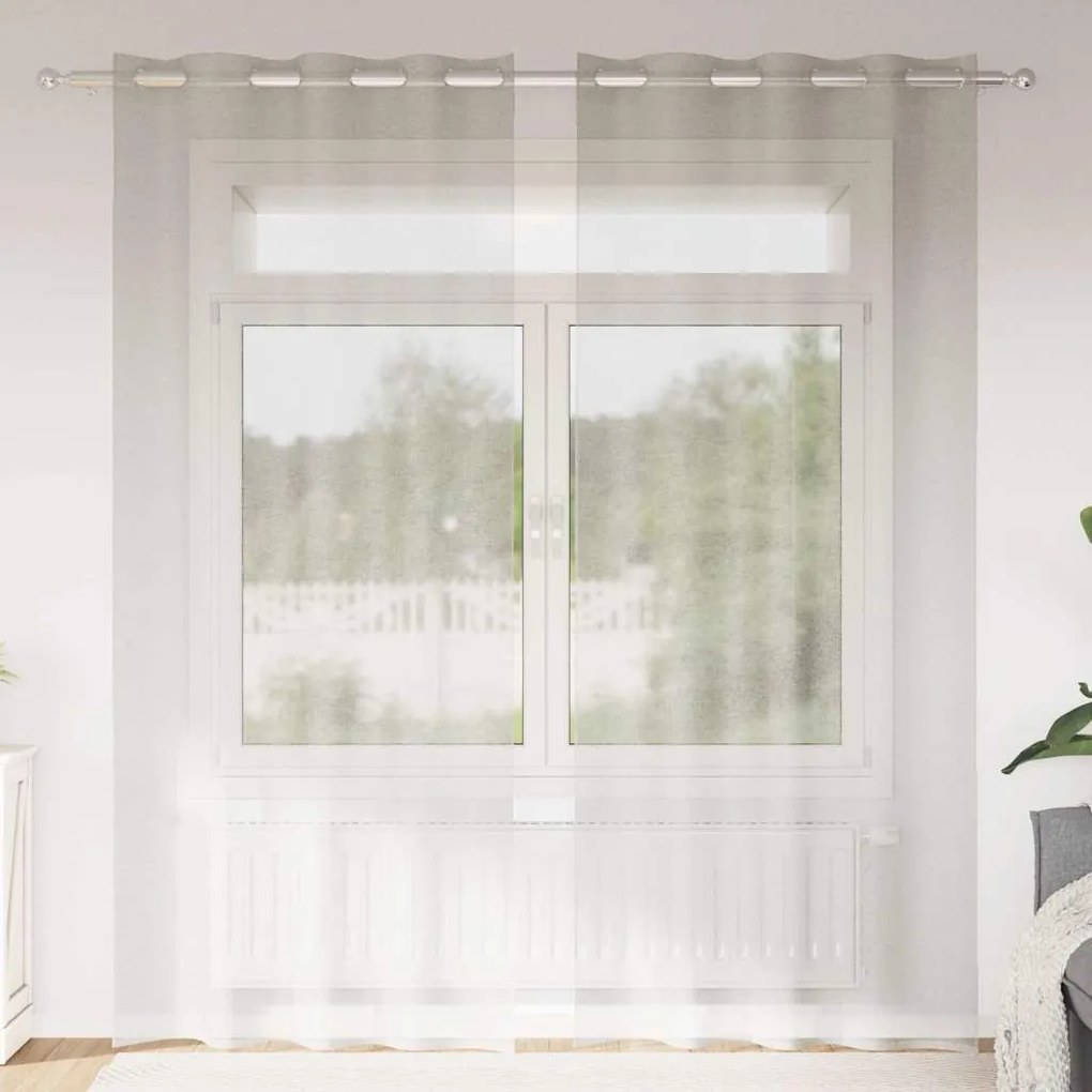 vidaXL Cortina de Voile 2 pcs Creme 245 x 140 cm Poliéster