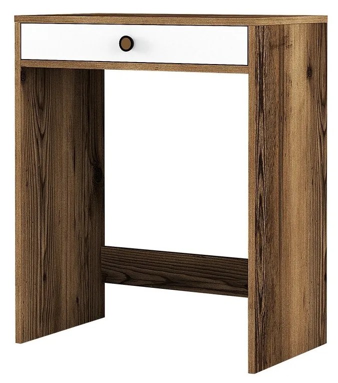 Mesa de Maquilhagem Lizbon – Noz/Branco – 70 cm x 40 cm x 84,7 cm