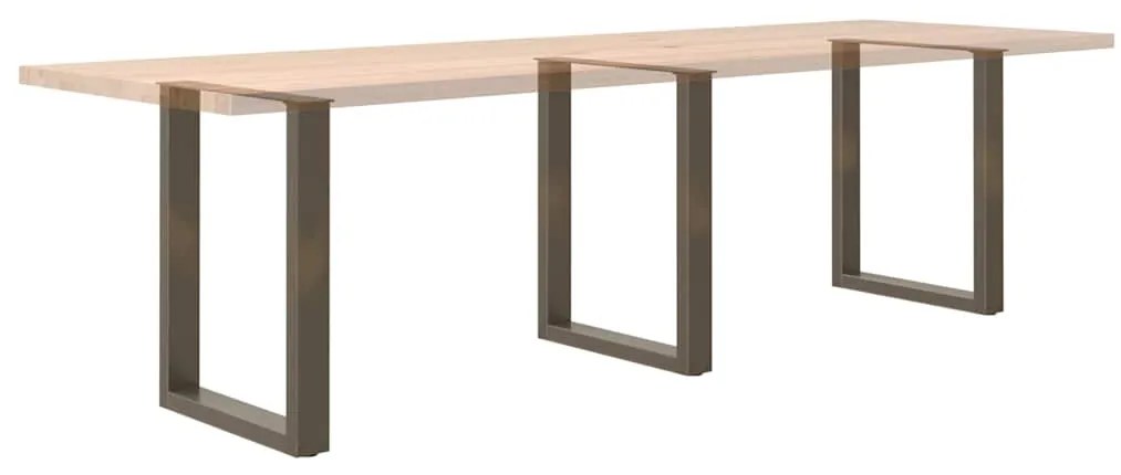 Pés para mesa de jantar em formato de U, 3 peças, aço natural, 70x(72-