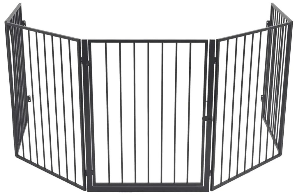 vidaXL Grade lareira para animais aço preto
