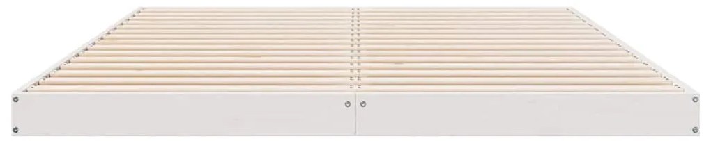Cama de Chão vidaXL Branca 140x210 cm Madeira Sólida de Pinheiro