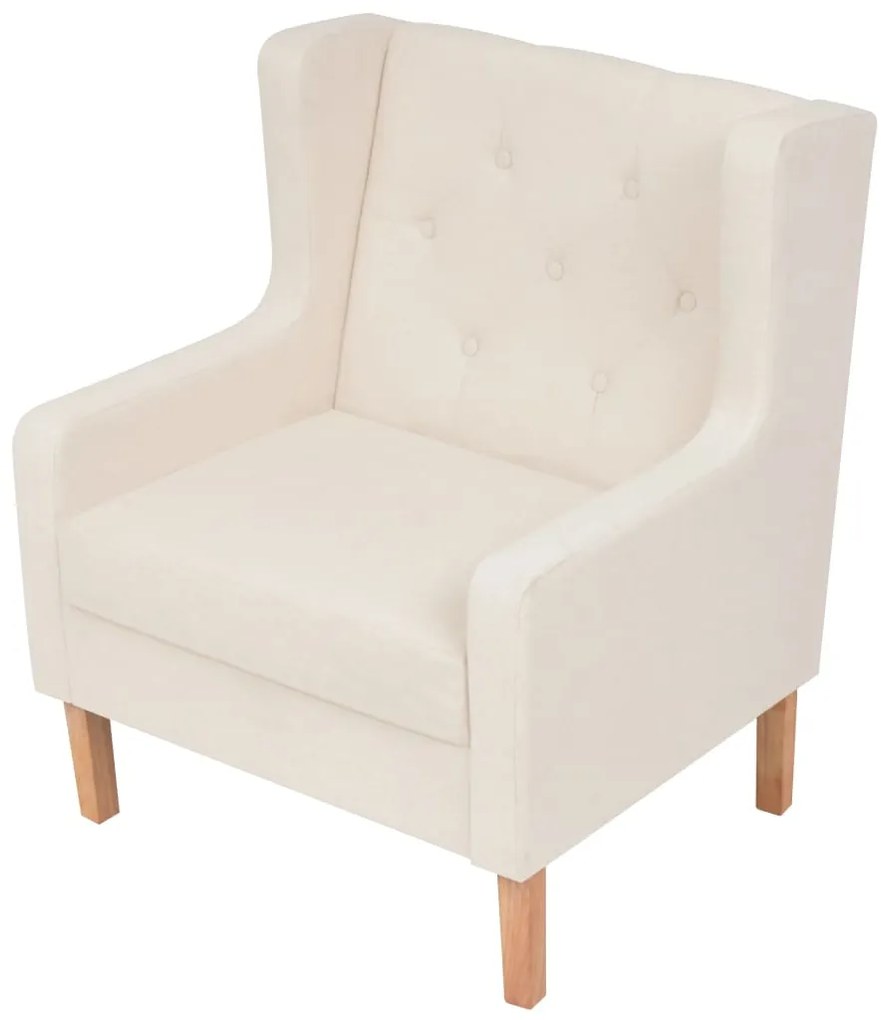 Conjunto de sofás 2 pcs tecido branco nata