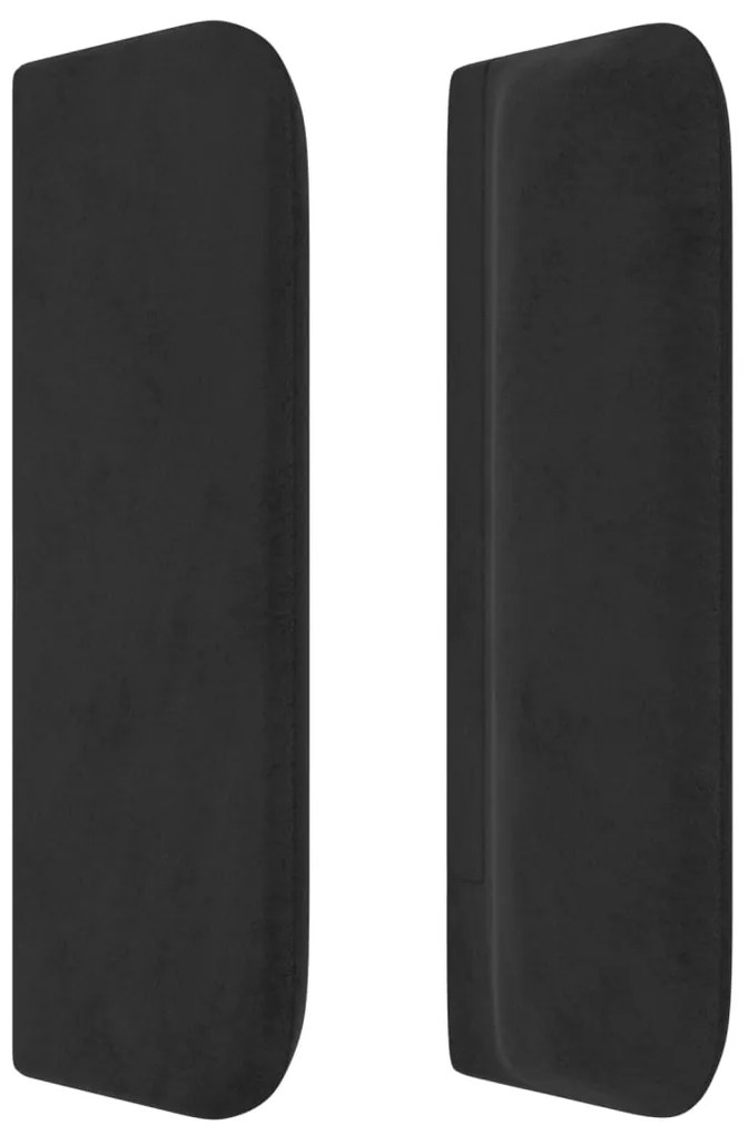Cabeceira de cama c/ abas veludo 203x16x78/88 cm preto
