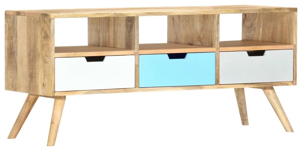 Móvel de TV 110x35x48 cm madeira de mangueira maciça