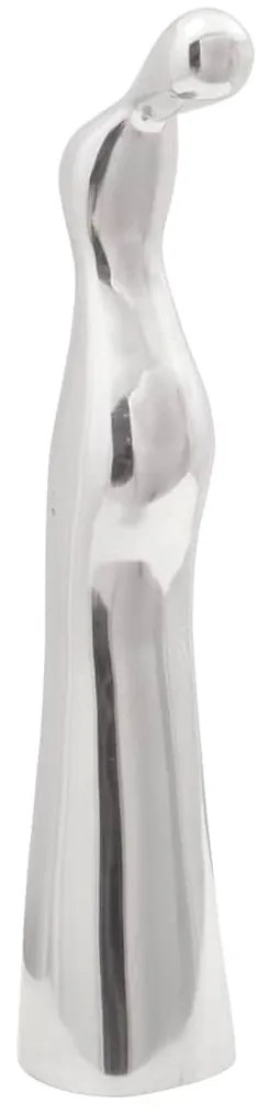 Escultura Prateado 10x16x49 cm Alumínio