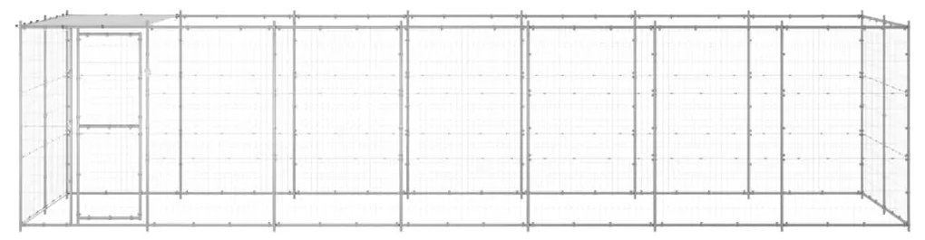 Canil de exterior com telhado 16,94 m² aço galvanizado