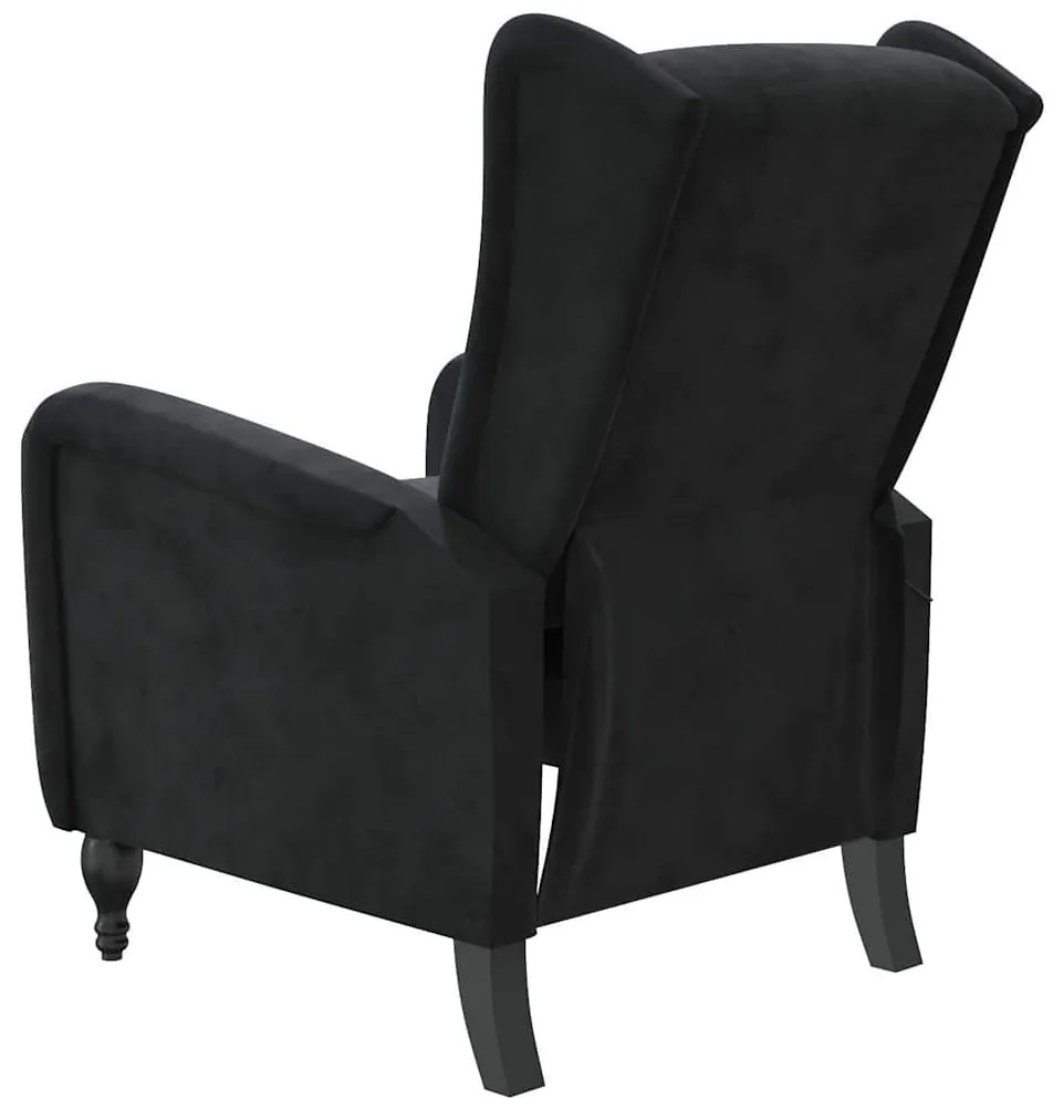 Poltrona de massagens reclinável veludo preto
