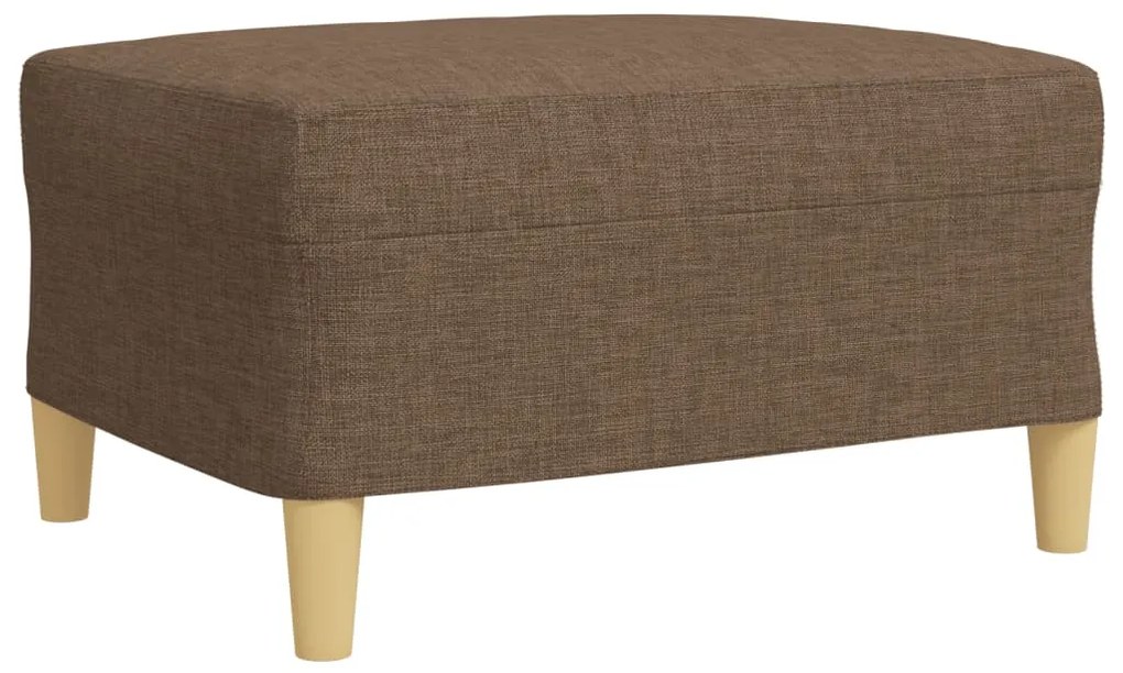 3 pcs conjunto de sofás c/ almofadas/apoio pés tecido castanho