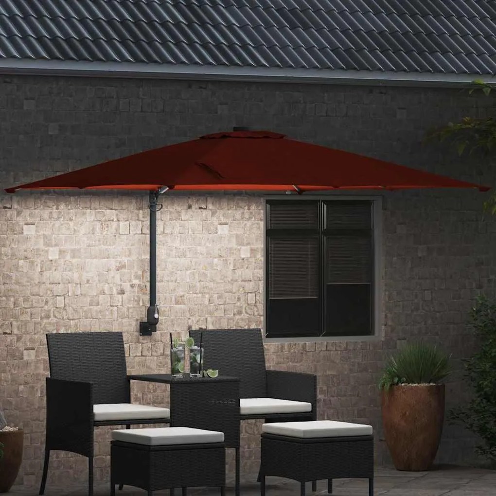 Guarda-sol de Jardim Terracota 248.5 x 247.5 x 160 cm tecido