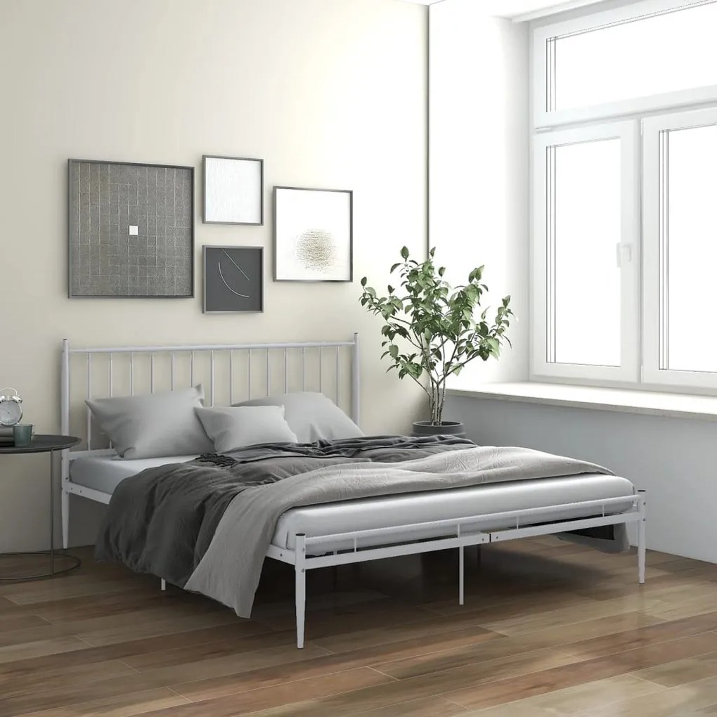 vidaXL Estrutura de cama metal 160x200 cm branco