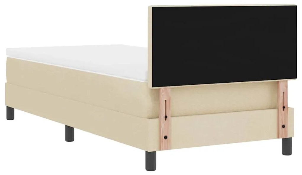 Cama Box Spring com Colchão creme 90x200 cm Tecido