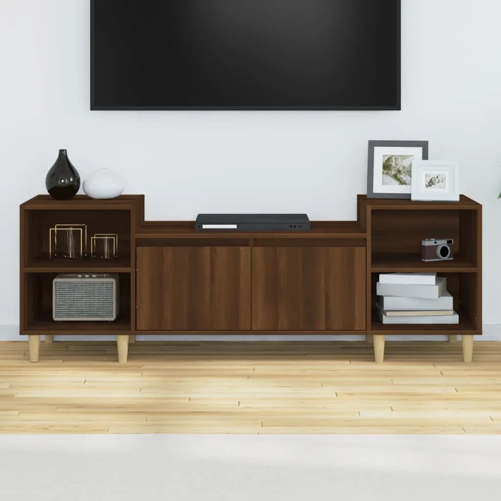 Móvel de TV 160x35x55 cm derivados de madeira carvalho castanho