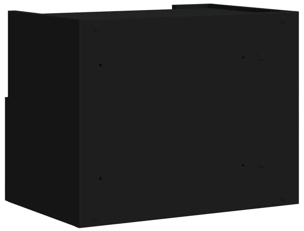 Mesa de cabeceira de parede 45x30x35 cm preto