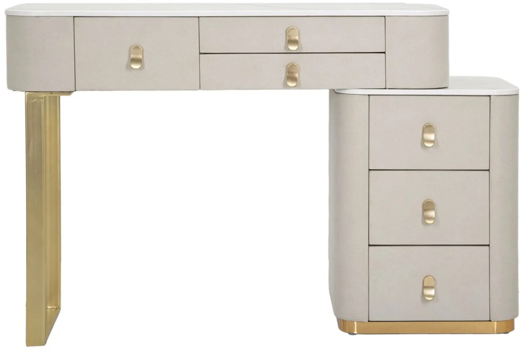 TOUCADOR BEAUTY 120X40X75 CM CREME E DOURADO