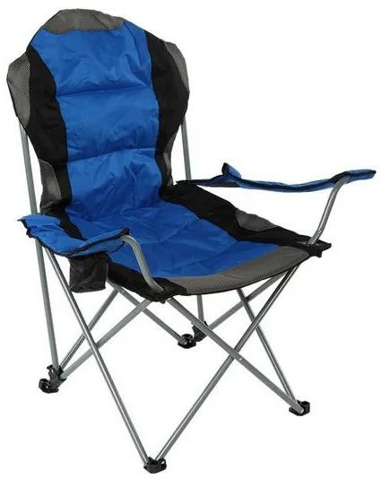 Cadeira de Campismo Acolchoada Aço Azul (61 X 64 x 48/106 cm)