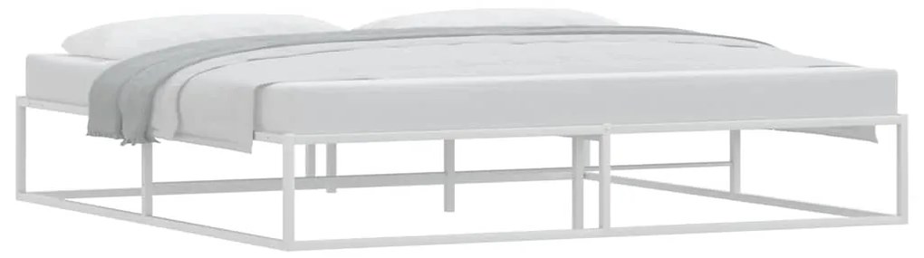 Estrutura de cama sem colchão branco 200x200 cm metal