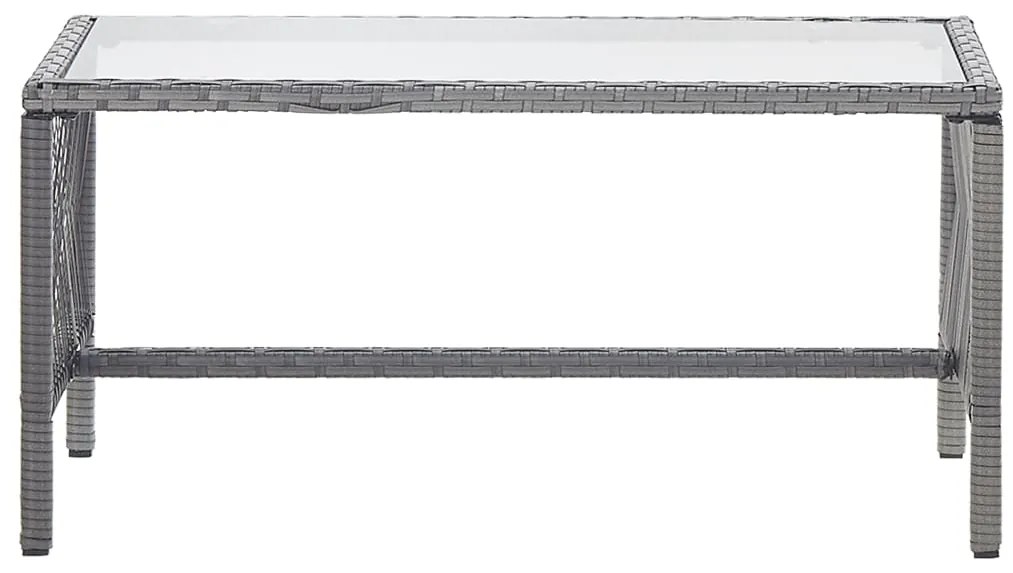 4 pcs conjunto lounge de jardim c/ almofadões vime PE antracite