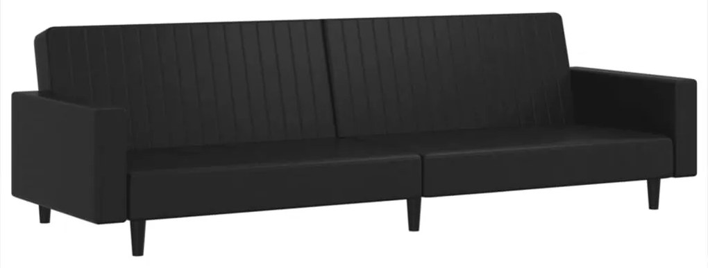 2 pcs conjunto de sofás couro artificial preto