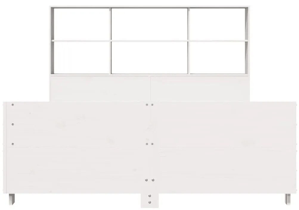 Cama sem colchão 140x200 cm madeira de pinho maciça branco