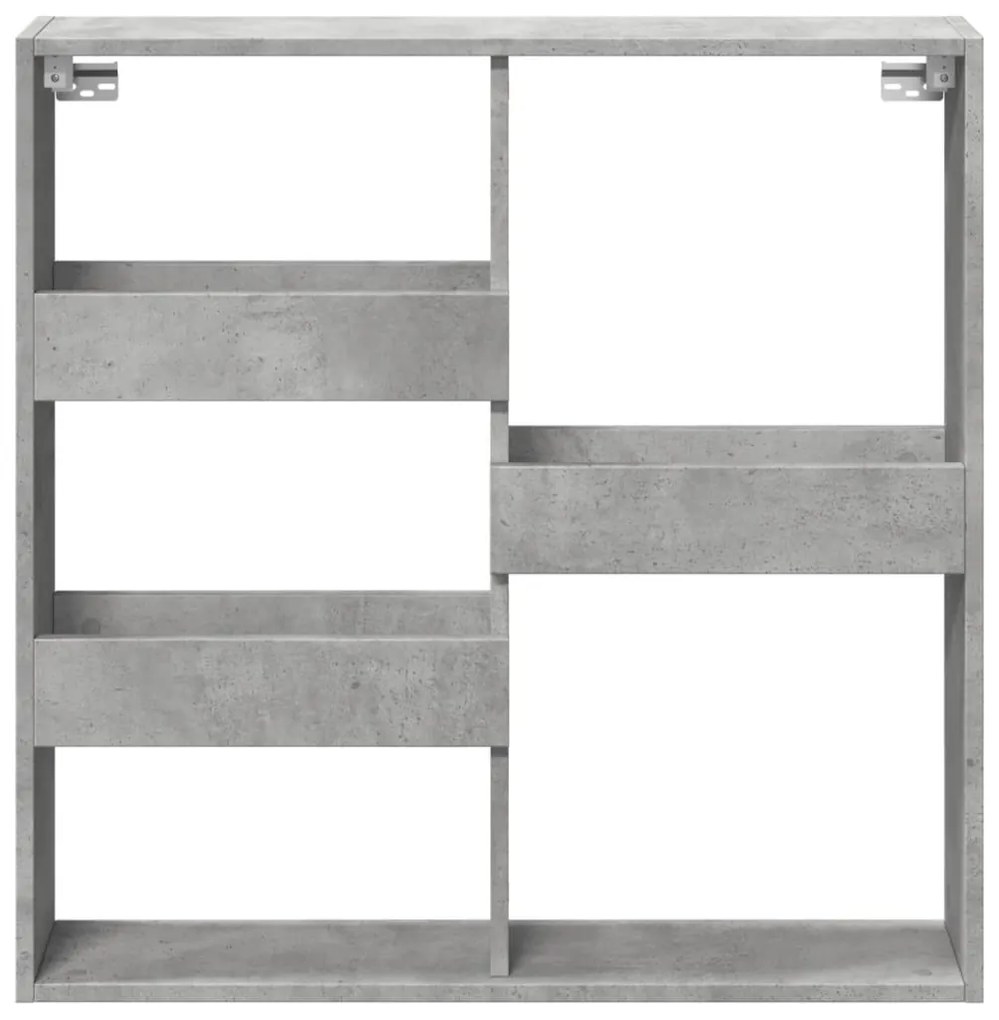 Armário parede 80x15x80cm derivados de madeira cinzento cimento