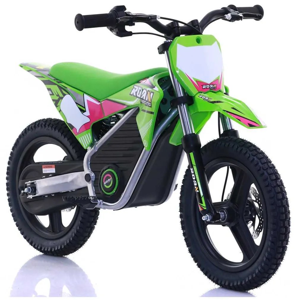 Mini moto elétrica para crianças Minicross electrica 350W 14/14" Warrior MX-E350 Velocidade até 30 km/h Com Limitador Verde