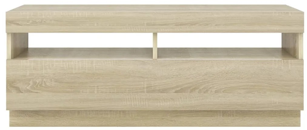 Móvel de TV com luzes LED 100x35x40 cm carvalho sonoma