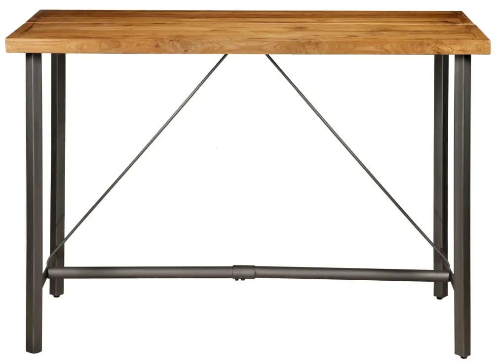 Mesa de bar em madeira de teca recuperada maciça 150x70x106 cm