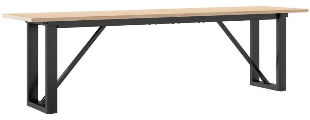 Mesa de centro estrutura em O 160x40x45cm pinho e aço