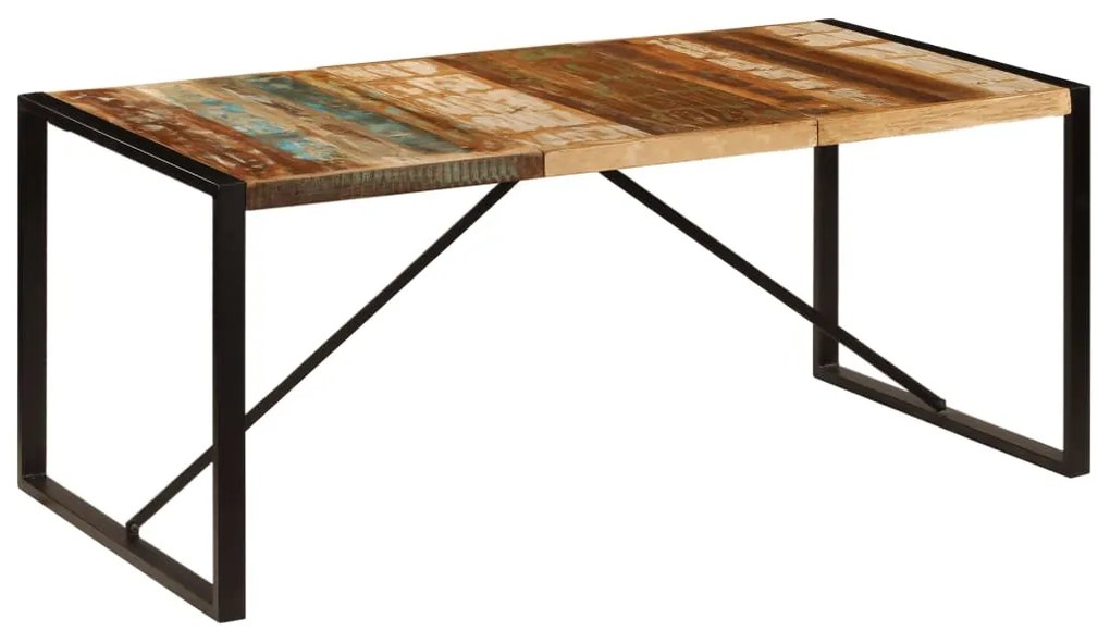 Mesa de jantar 180x90x75 cm madeira recuperada maciça