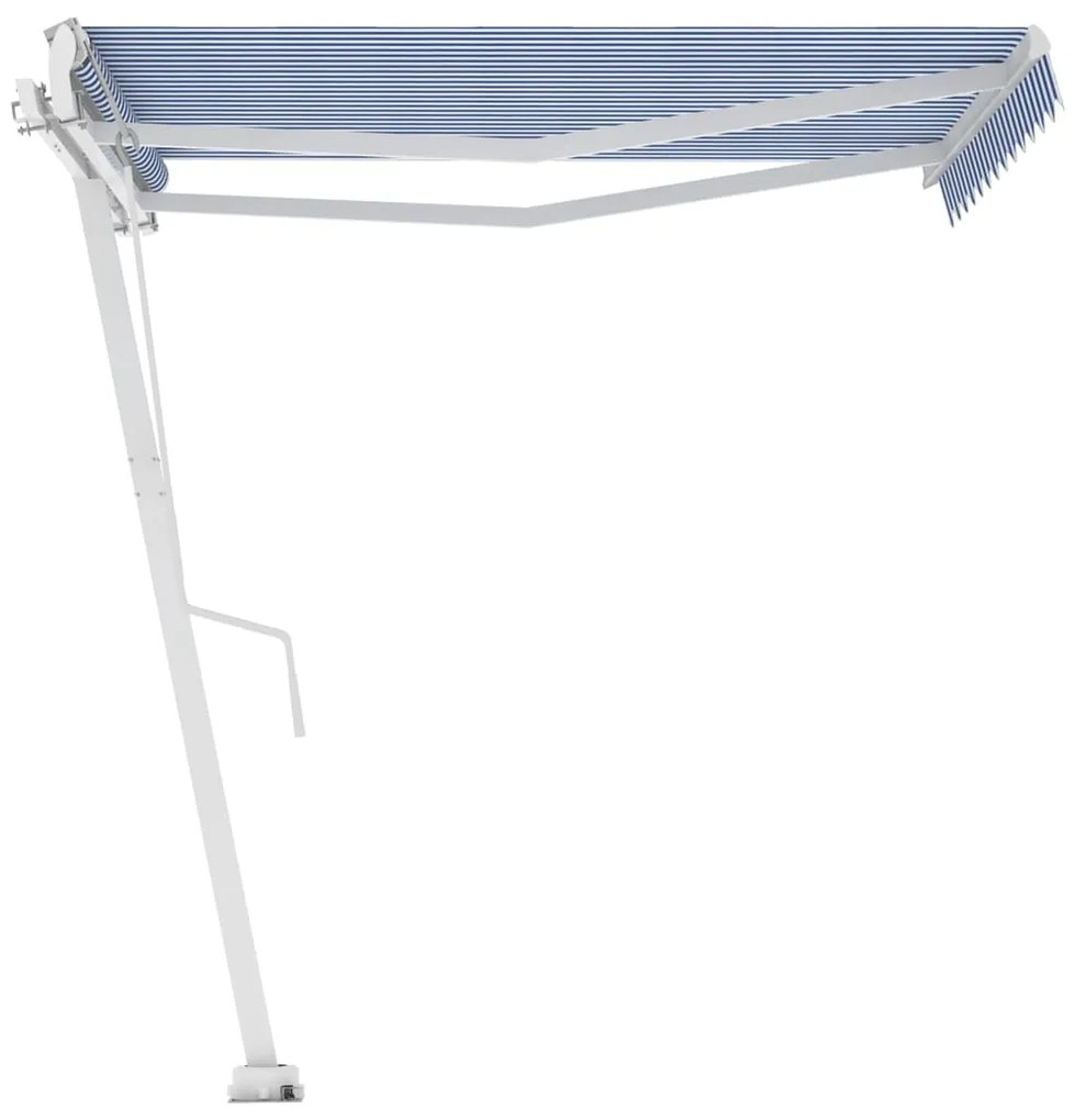 Toldo automático independente 300x250 cm azul e branco