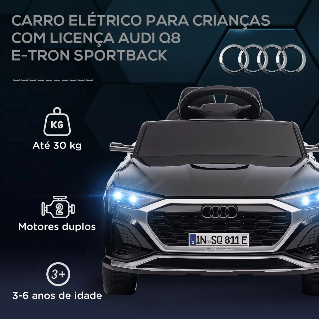 AIYAPLAY Carro Elétrico para Crianças acima de 3 Anos Carro Audi Q8 Et